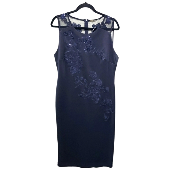 Nwt Tahari Dress, Color Navy Blue, Size 12 - Picture 1 of 14